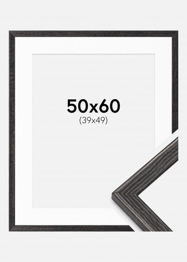 Ramme Fiorito Mørkegrå 50x60 cm - Passepartout Hvid 40x50 cm