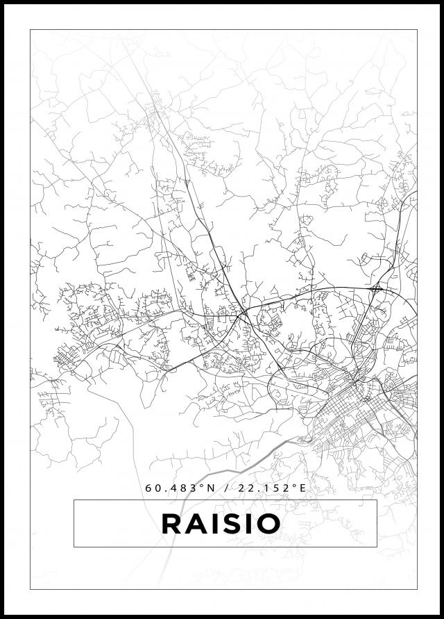 Kort - Raisio - Hvid Plakat