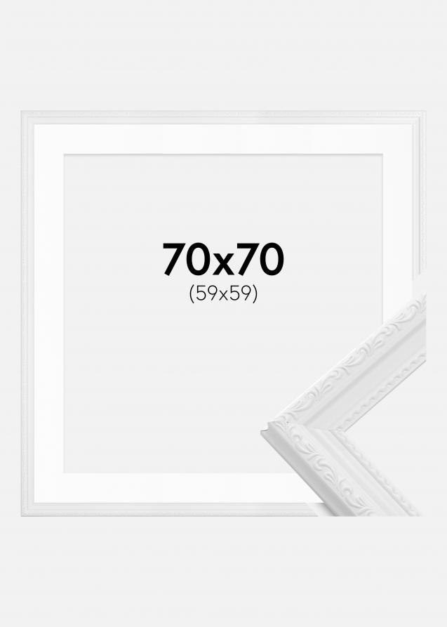 Ramme Abisko Hvid 70x70 cm - Passepartout Hvid 60x60 cm