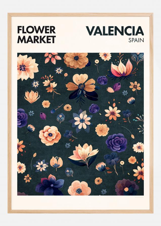 Flower Market - Valencia Plakat
