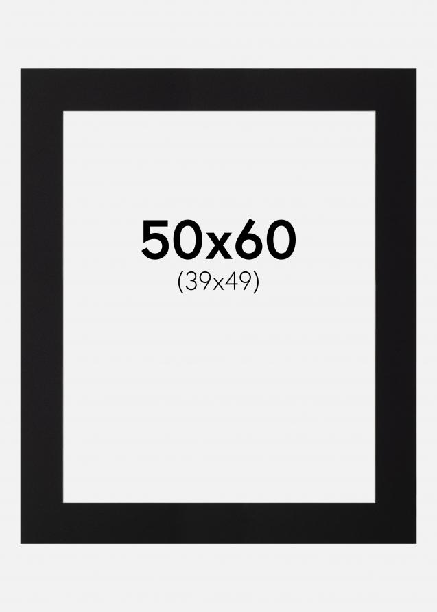Passepartout Sort Standard (Hvid kerne) 50x60 cm (39x49)