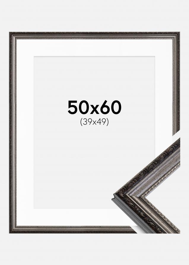 Ramme Abisko Sølv 50x60 cm - Passepartout Hvid 40x50 cm
