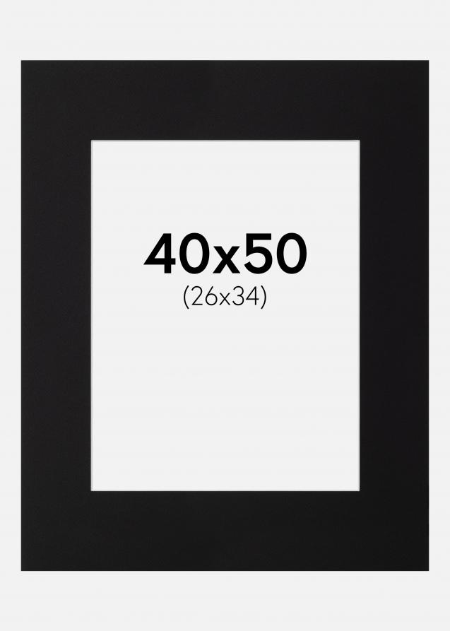 Passepartout Sort Standard (Hvid Kerne) 40x50 cm (26x34)