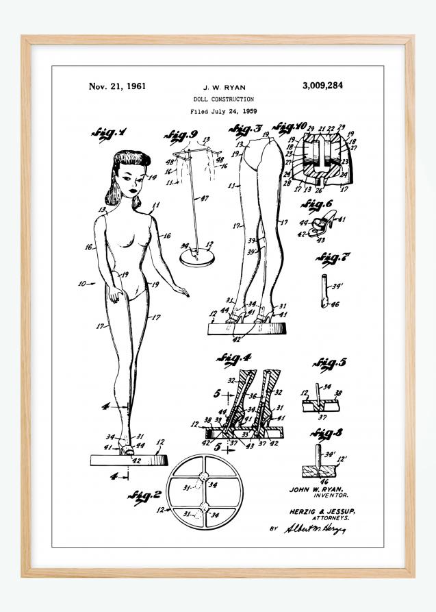 Patenttegning - Barbie Plakat