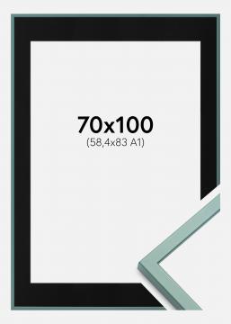 Ramme E-Line Grn 70x100 cm - Passepartout Sort 59,4x84 cm (A1)