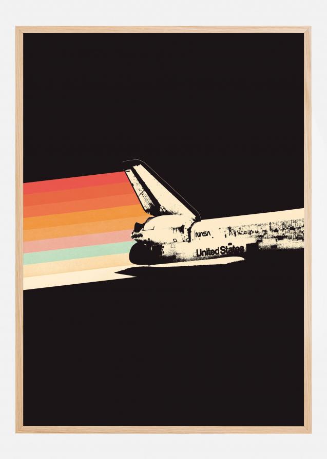 Space Ship Rainbow Plakat