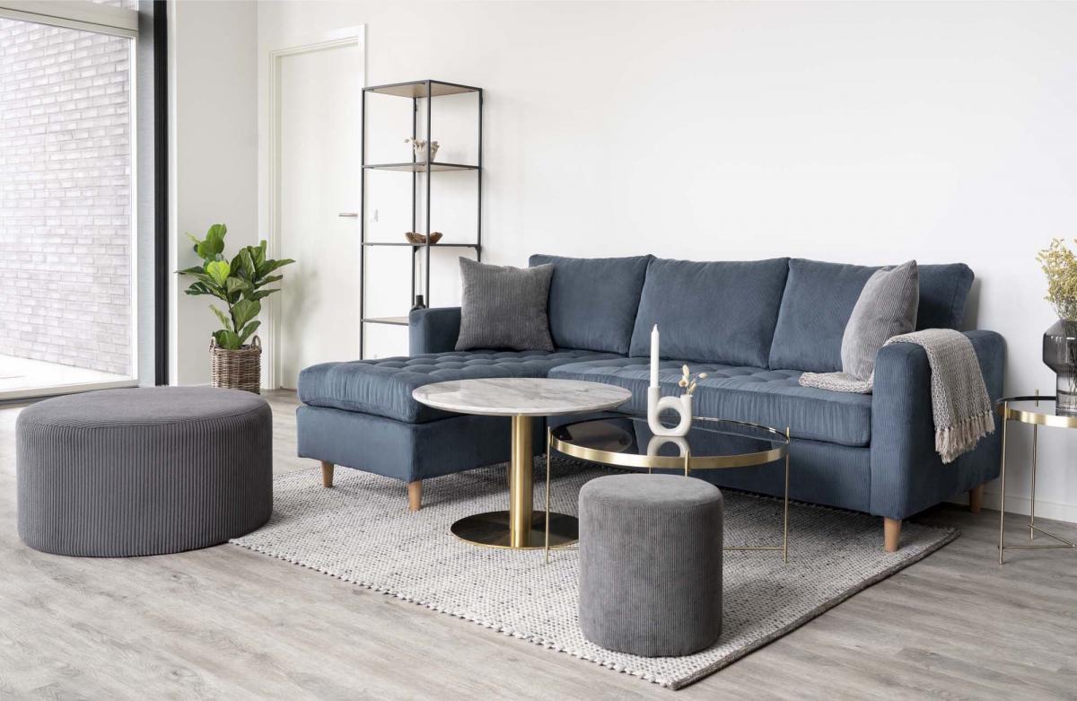 Sofabord Bolzano 70x70 cm - Marmor/Messing