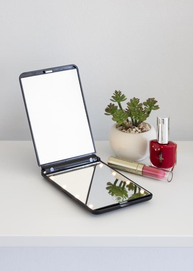 KAILA Makeupspejl Fold III Sort - 12.9x8.5 cm