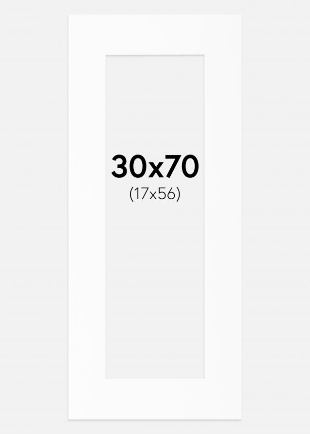 Passepartout Hvid Standard (Hvid kerne) 30x70 cm (17x56)