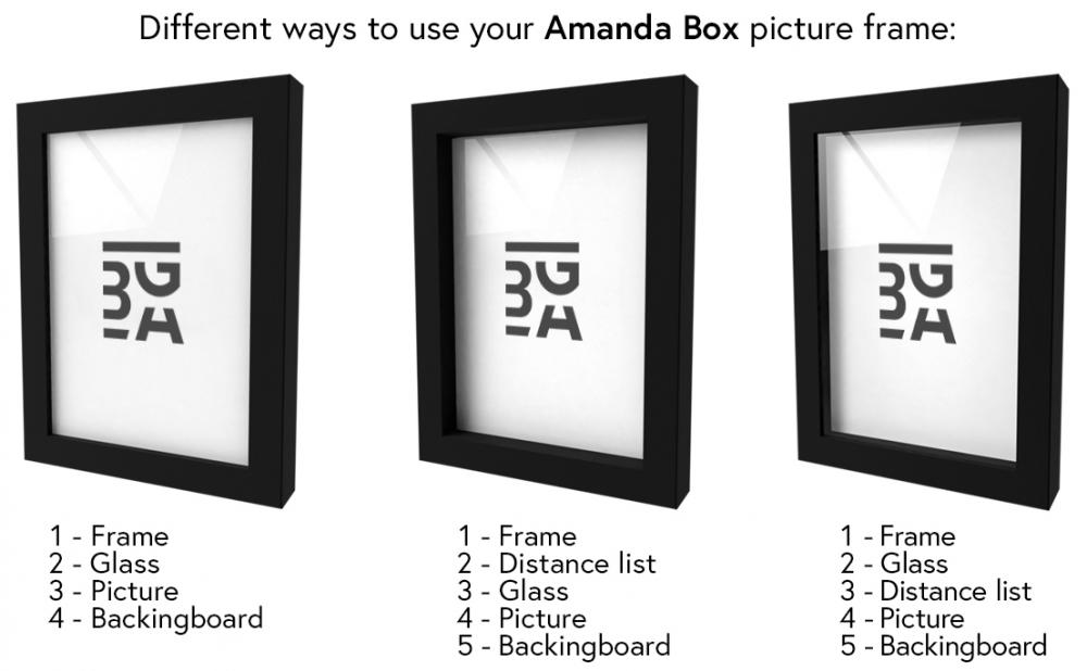 Ramme Amanda Box Akrylglas Sort 100x140 cm