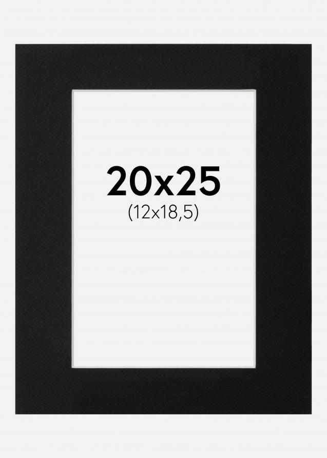 Passepartout Sort Standard (Hvid Kerne) 20x25 cm (12x18,5)
