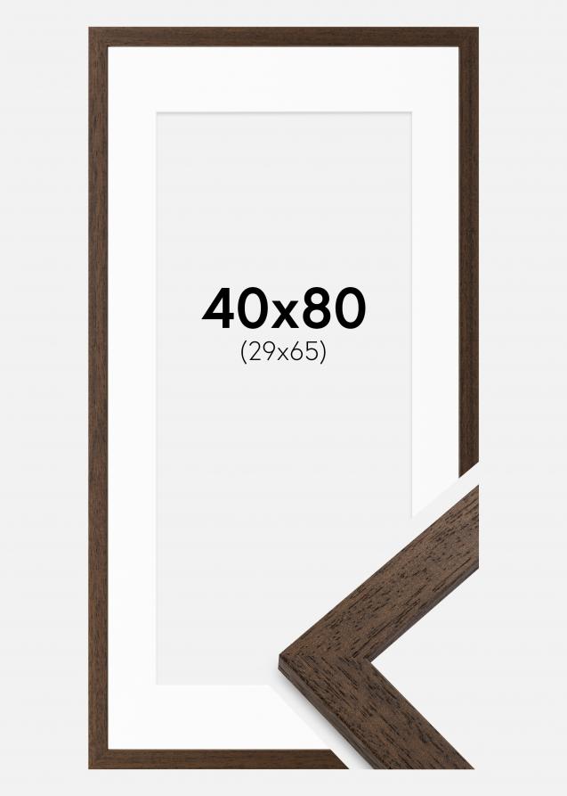 Ramme Brown Wood 40x80 cm - Passepartout Hvid 30x66 cm