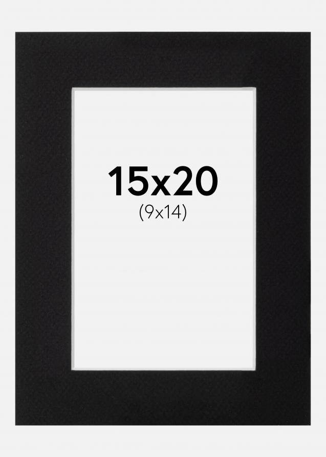 Passepartout Sort Standard (Hvid kerne) 15x20 cm (9x14)