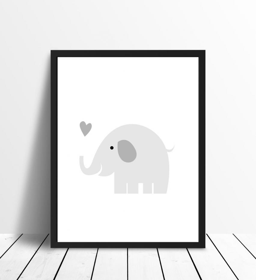 Elefant Solo - tget gr Plakat