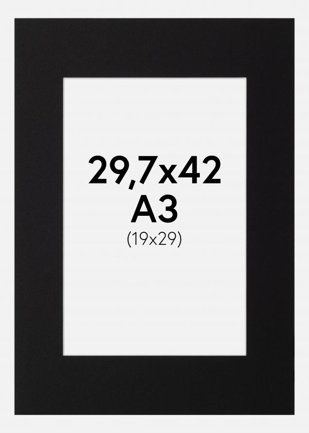 Passepartout Canson Sort (Hvid kerne) 29,7x42 cm (19x29)
