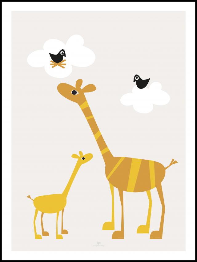 Giraffe - Beige Plakat