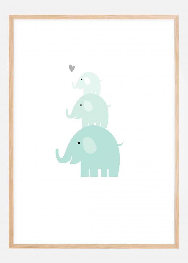 Elefant Triss - Isblå Plakat