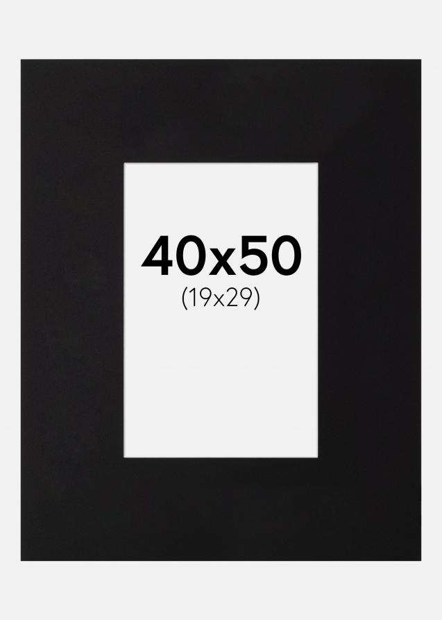 Passepartout XL Sort (Hvid kerne) 40x50 cm (19x29)