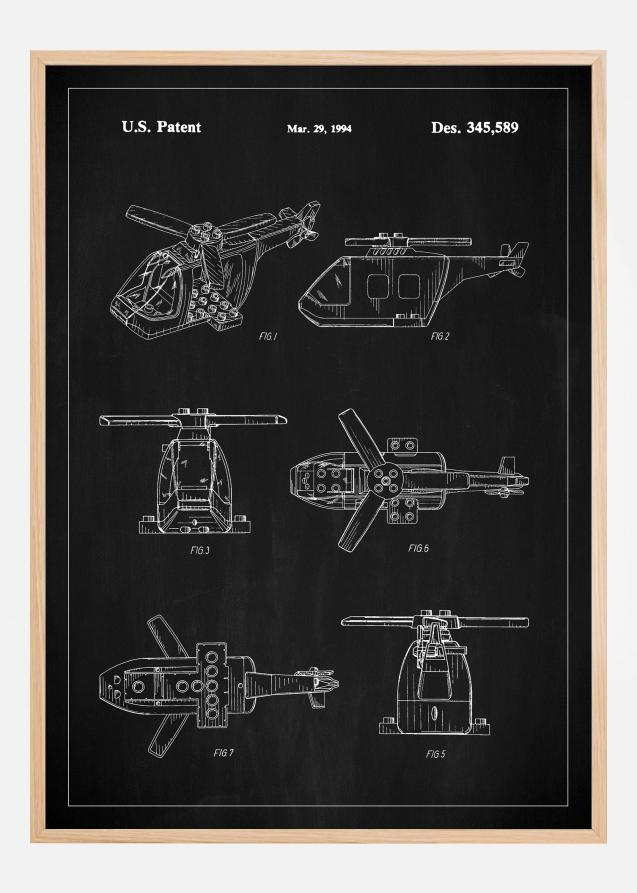 Patent Print - Lego Helicopter - Black Plakat