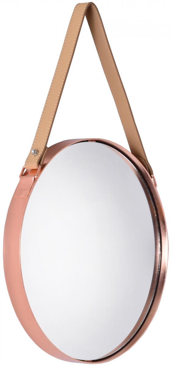 Spejl Rundt Metal Kobber Ø 30 CM