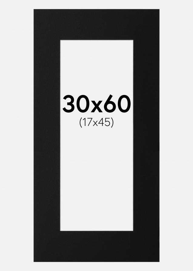 Passepartout Sort Standard (Hvid Kerne) 30x60 cm (17x45)