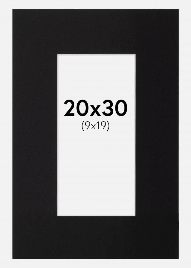 Passepartout Sort Standard (Hvid Kerne) 20x30 cm (9x19)