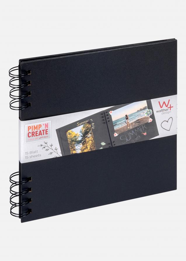 PAC Spiralalbum Sort - 18x18 cm (30 Sorte sider / 30 ark)