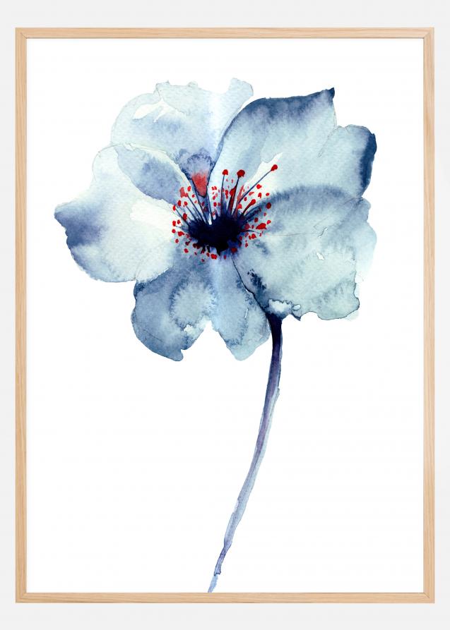 Aquarelle Flower - Blue Plakat