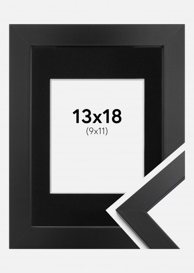 Ramme Black Wood 13x18 cm - Passepartout Sort 10x12 cm
