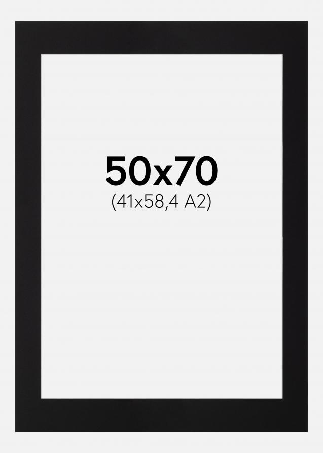 Passepartout Sort (Hvid kerne) 50x70 cm (41x58,4 - A2)