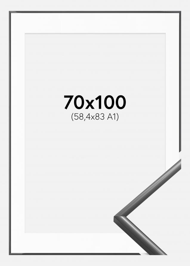 Ramme New Lifestyle Mørkegrå 70x100 cm - Passepartout Hvid 59,4x84 cm (A1)