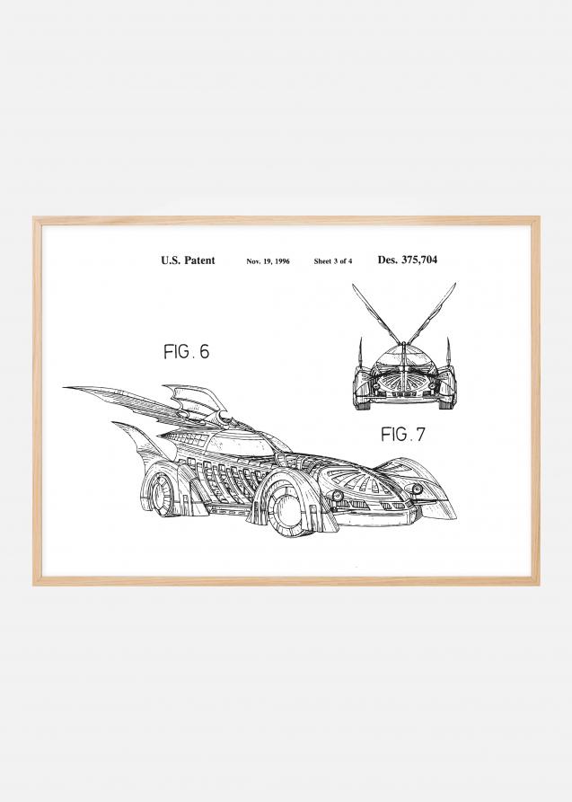 Patenttegning - Batman - Batmobile 1996 III Plakat