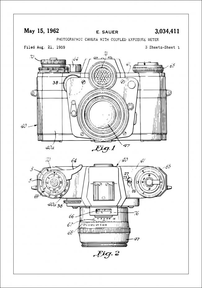 Patenttegning - Kamera I Plakat