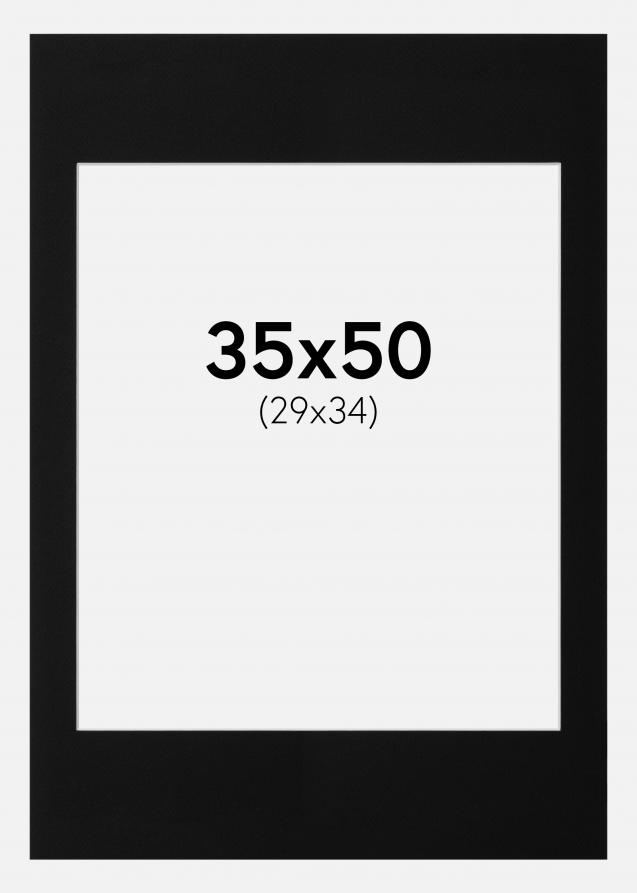 Passepartout Sort Standard (Hvid Kerne) 35x50 cm (29x34)