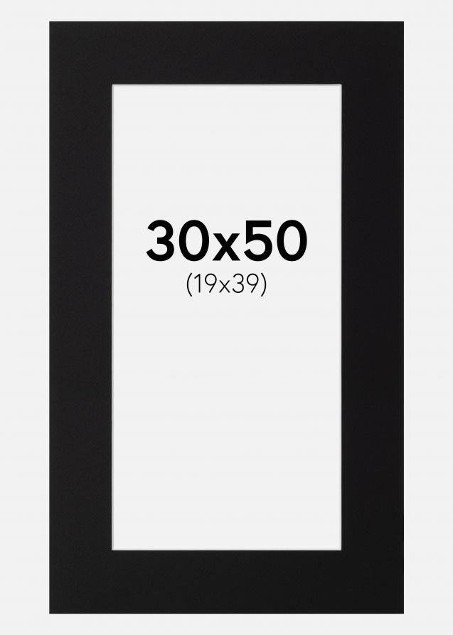 Passepartout Sort Standard (Hvid Kerne) 30x50 cm (19x39)