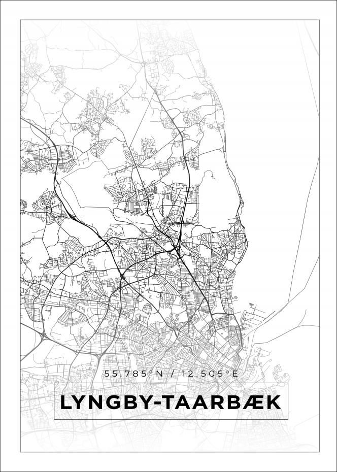 Kort - Lyngby-Taarbk - Hvid Plakat