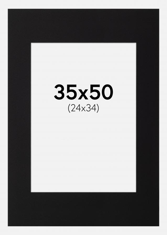 Passepartout Sort Standard (Hvid kerne) 35x50 cm (24x34)