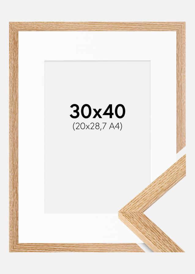 Ramme Selection Eg 30x40 cm - Passepartout Hvid 21x29,7 cm (A4)