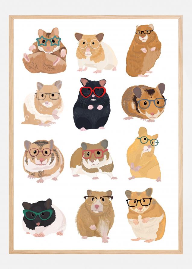 Hamsters In Glasses Plakat