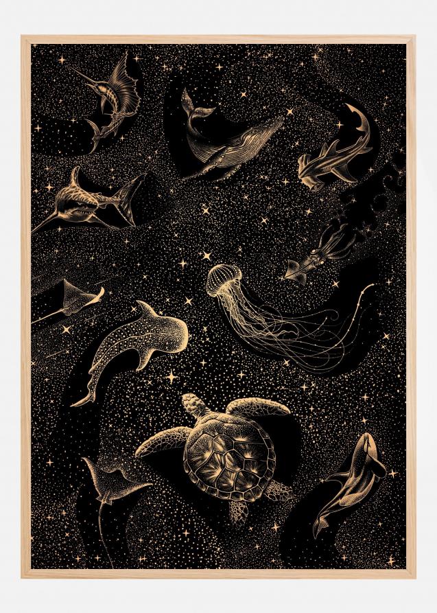 Cosmic Ocean  Dark Gold Plakat