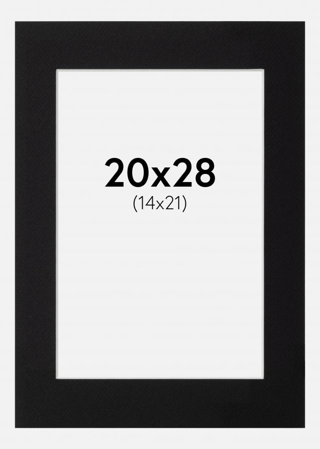 Passepartout Canson Sort (Hvid kerne) 20x28 cm (14x21)
