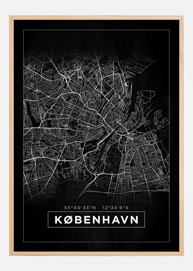 Kort - København - Sort Plakat