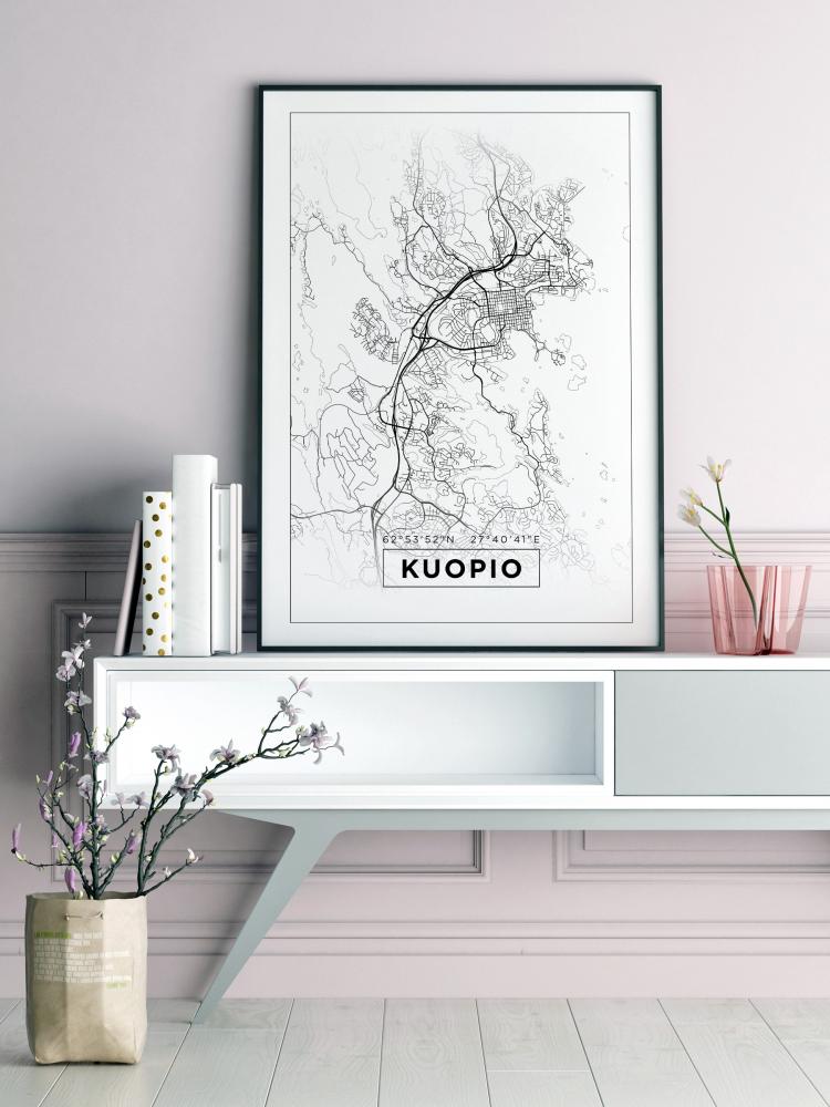 Kort - Kuopio - Hvid Plakat