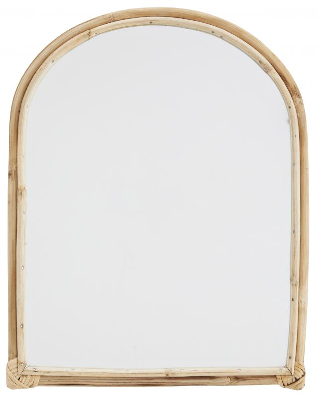Spejl Halv Oval Bambus 36x47 cm
