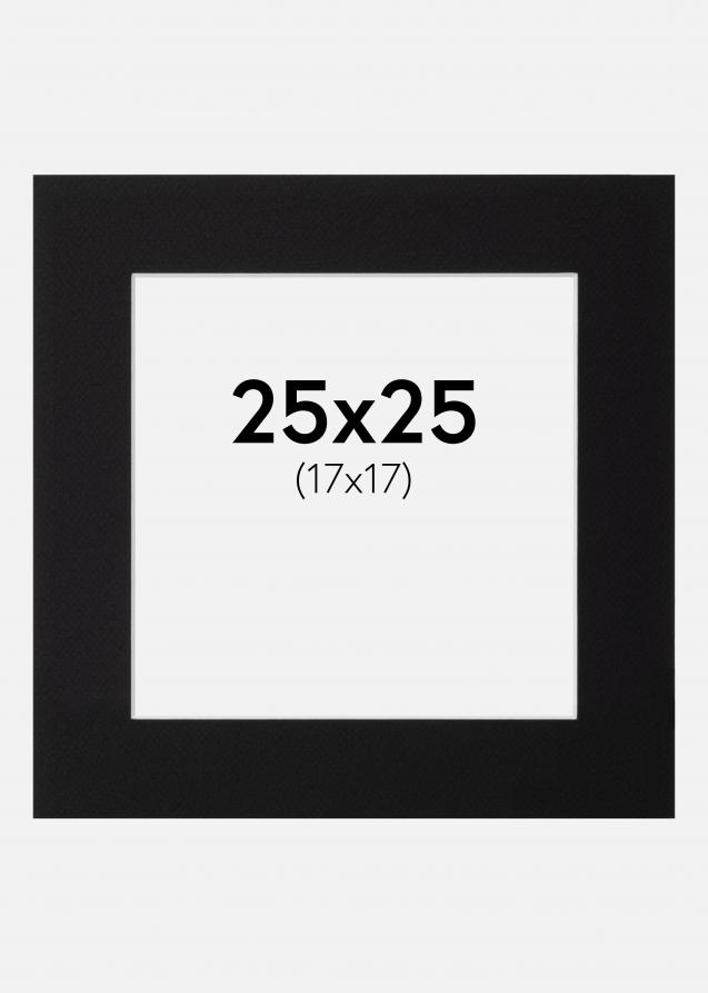 Passepartout Canson Sort (Hvid kerne) 25x25 cm (17x17)