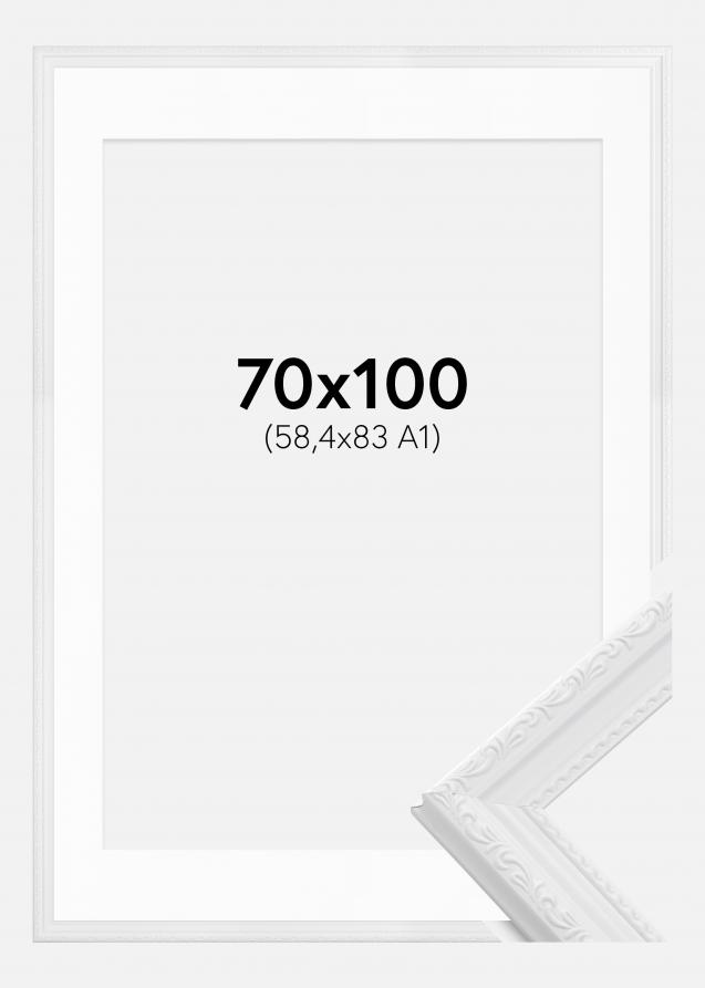 Ramme Abisko Hvid 70x100 cm - Passepartout Hvid 59,4x84 cm (A1)