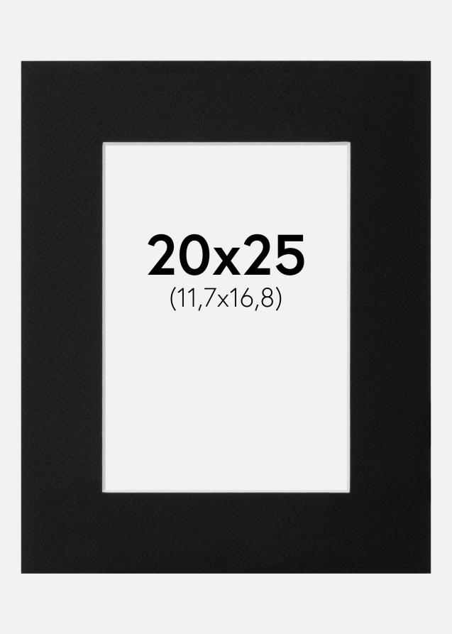 Passepartout Sort Standard (Hvid Kerne) 20x25 cm (11,7x16,8)