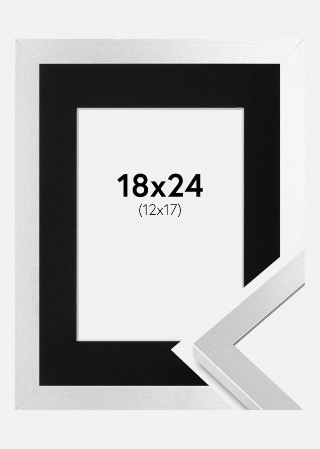 Ramme Selection Sølv 18x24 cm - Passepartout Sort 13x18 cm