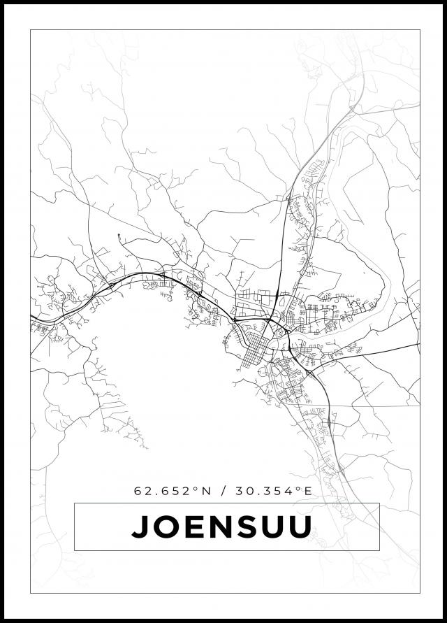 Kort - Joensuu - Hvid Plakat