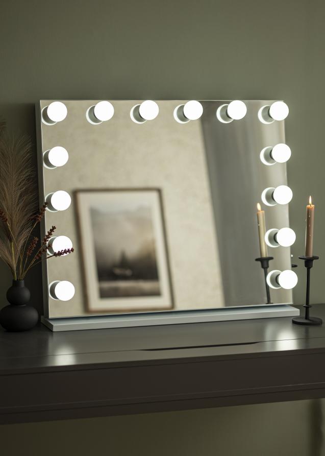 KAILA Makeupspejl Hollywood Edge 14 E27 Hvid 80x65 cm